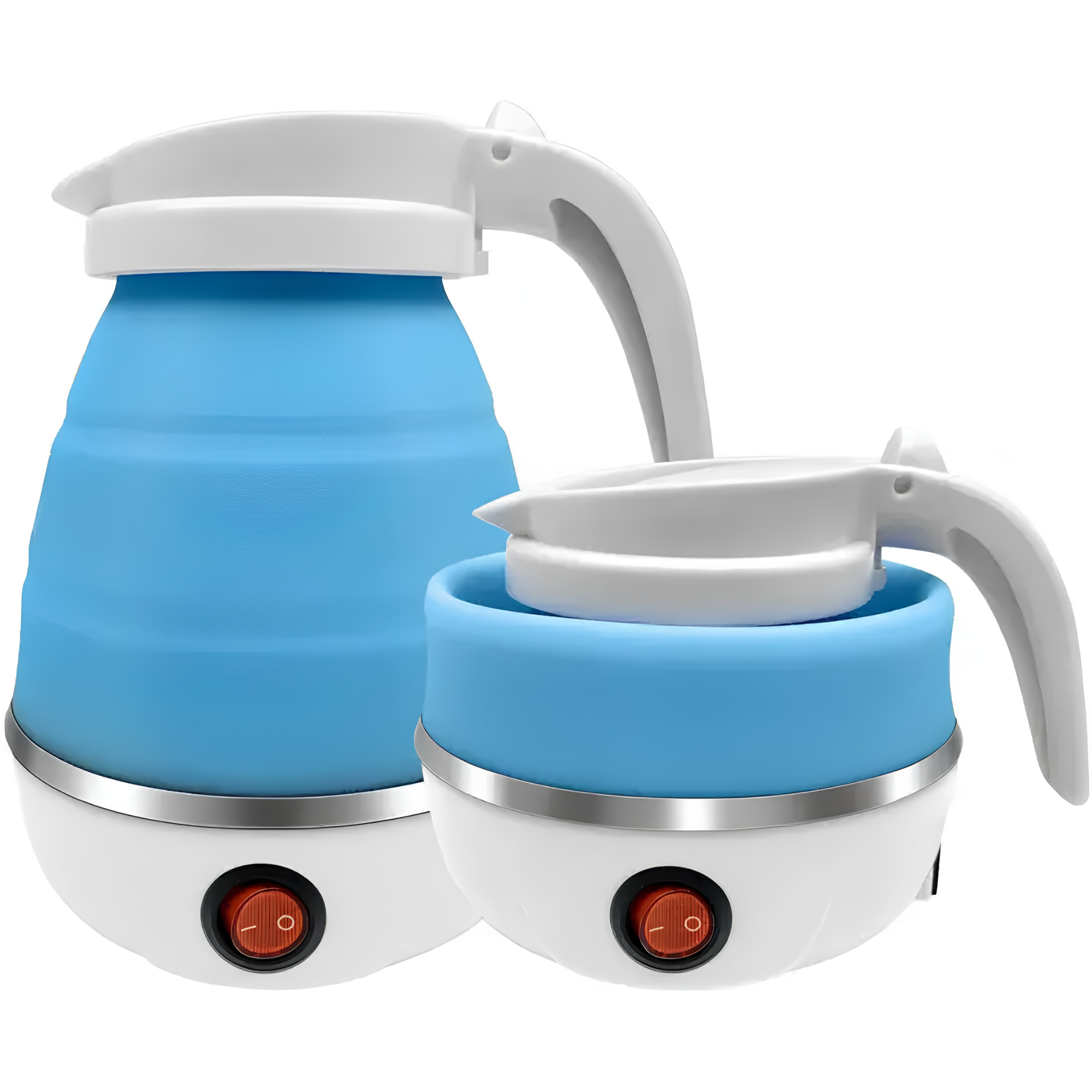 Portable 600ml folding travel electric kettle with compact silicone foldable design for travel and office use