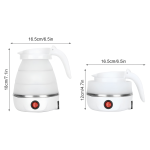 Portable 600ml folding travel electric kettle with compact silicone foldable design for travel and office use